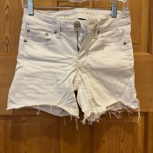 White denim shorts